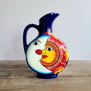 Large ceramic Sun and Moon pitcher/vase